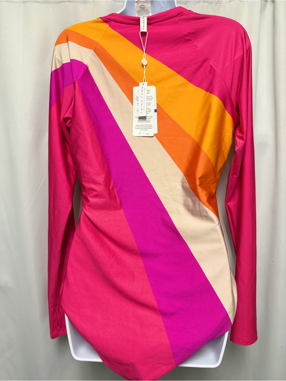 Trina Turk Long-Sleeve Zip-Up Paddlesuit in Sunburst Size XL NWT Rash Guard - Picture 3 of 7